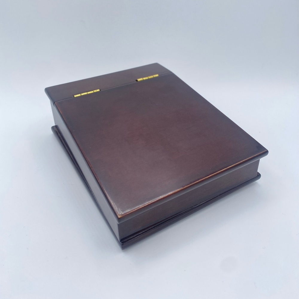 Vintage Cherry Wood Lap Desk Letter & Pen Holder The Bombay Company Hinged Lid